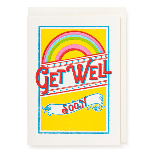 Yellow Get Well Soon Rainbow Card