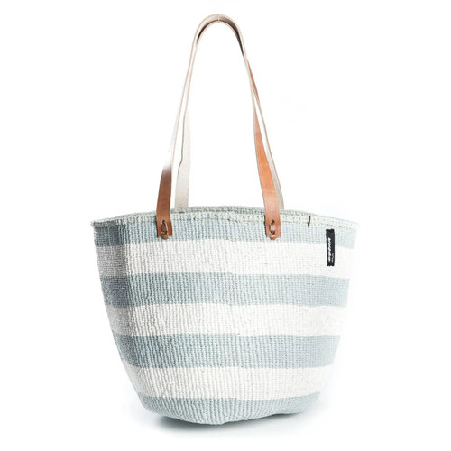 Kiondo Shopper Basket in Light Blue Stripes