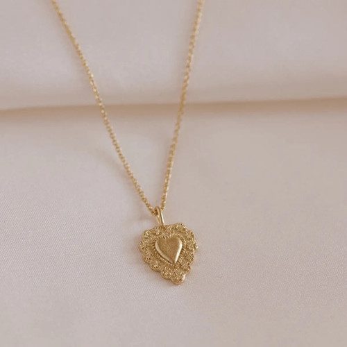 Aphrodite Heart Necklace 24k Gold Plated
