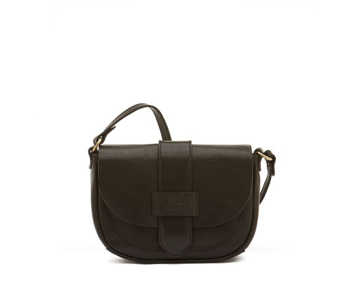 Fausta Small Women's Il Bisonte Crossbody in Soft Vegetable-Tanned Cowhide Leather color Black