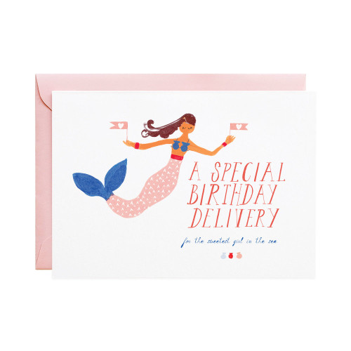 A Special Birthday Deliver For the Sweetest Girl in the Sea Mermaid Card