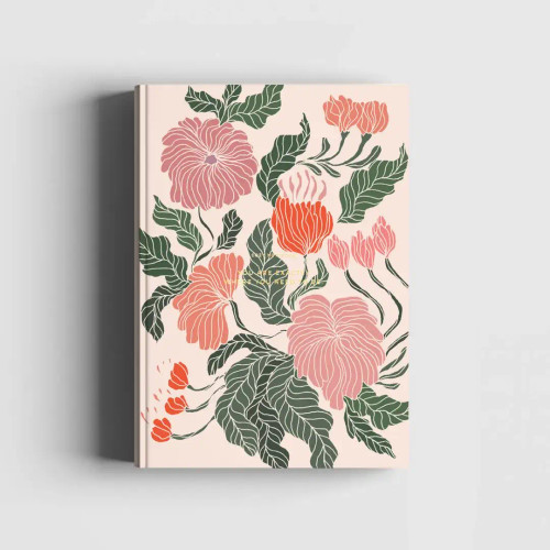 Hardcover Journal / Notebook in Peace Lily Cover Quote "You are exactly where you need to be"
