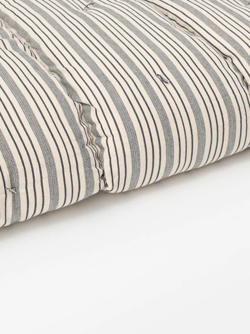 Washed Bed Linen Pillow Case Ticking Stripe Blue - LinenMe