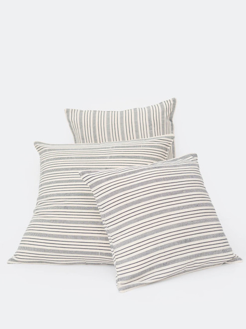 BLACK STRIPE (off white) 100% Hand Woven Cotton Pillow Cushion Cover Only (without insert) 26" x 26" EURO Single (1)