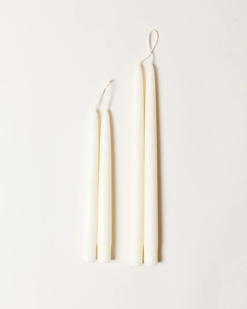 CREAM Hand Dipped Smokeless Dripless Taper Pair by Farmhouse Pottery (9" or 12")