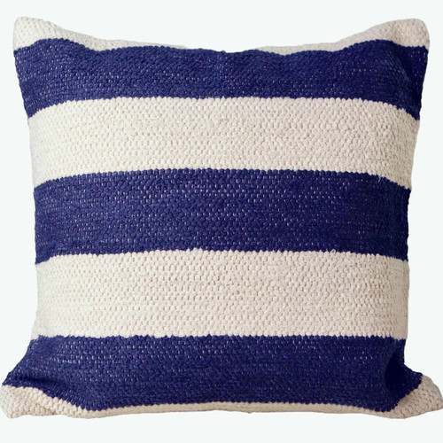 Bold Stripe Pillow in Blue/Cream Stripe INCLUDES INSERT