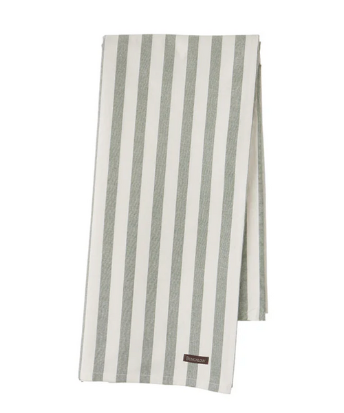 Striped Tablecloth in GREEN 63" x 103"