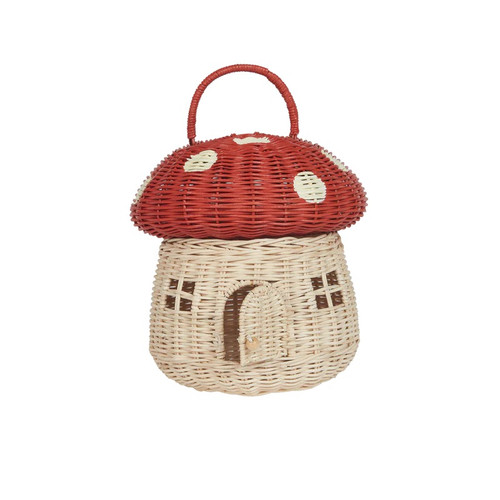 Mushroom Carry Basket (Available in Red or Natural)