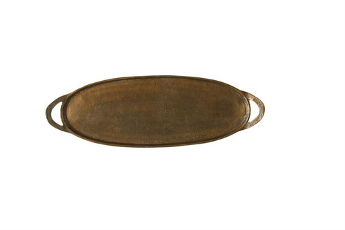 Oval Tray Aluminum with Brass Finish 24"