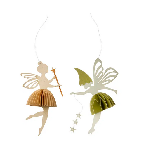 Honeycomb Paper Fairy Ornament (Set of 2)