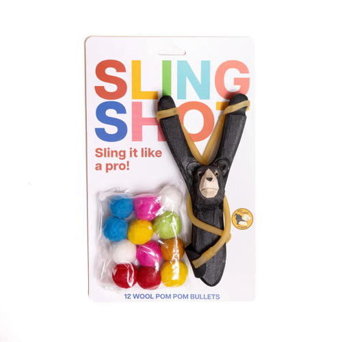 Wooden Bear Slingshot with Felt Ammo Wooden Bear Slingshot with Felt Ammo