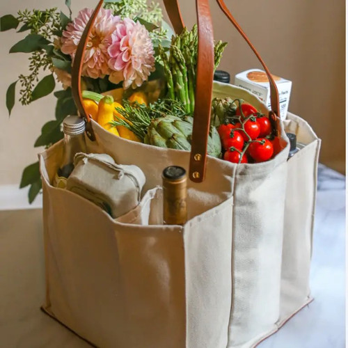 Canvas Market Tote in NATURAL