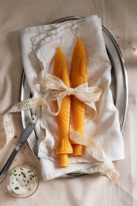 Fish Sticks Beeswax Taper Candle (Pair of 2)