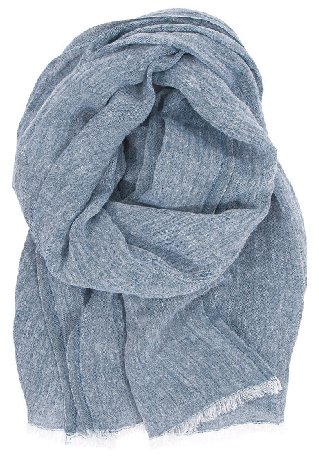 Halaus Linen Scarf in Blueberry