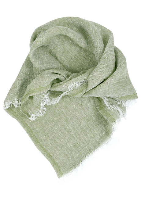 Hali Linen Square Scarf in Olive