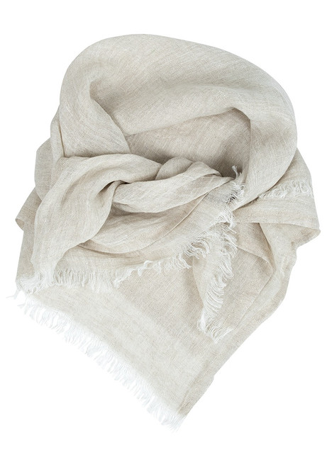 Hali Linen Square Scarf in Natural