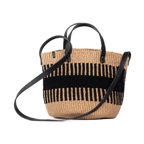 Pamba Crossbody in Black Rib Weave