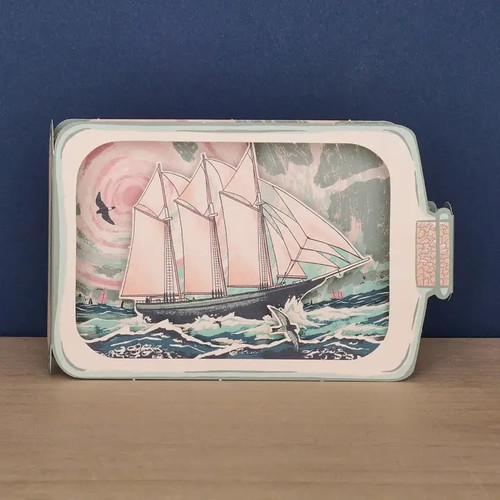Schooner in a Bottle Pop Up Card
