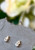 Tiny 3 Dot Earrings in Sterling Silver with White Topaz