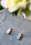 Tiny 3 Dot Earrings in Sterling Silver with White Topaz