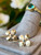 18k Dogwood Earrings with 2.5mm Salt + Pepper Diamonds