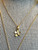 18k Gold Tiny Daisy with Diamond Necklace on 18" 14k Gold Chain