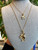 Triple Daisy Necklace in 18k Gold with .43ct Salt + Pepper Diamond on 16" 18k Gold Chain