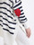 MERSEA Amour Sweater in Navy Stripe with Heart Elbow Patches