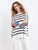 MERSEA Amour Sweater in Navy Stripe with Heart Elbow Patches