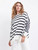MERSEA Amour Sweater in Navy Stripe with Heart Elbow Patches