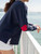 Amour Long Sleeved Tee in Navy Blue with Heart Elbow Patches