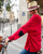 Amour Long Sleeved Tee in Red with Heart Elbow Patches