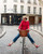 Amour Long Sleeved Tee in Red with Heart Elbow Patches