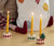 Drum Candle Holder (Assorted: Red/Off White / Off White/Red / or Green/Off White)