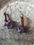 Amethyst Stacked Drop Earrings on Leather