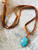 Turquoise Drop Pendant on Leather