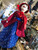 Marionette Puppet Red Riding Hood in Blue Dress