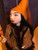 Marionette Puppet Lady of Honor in Mustard Cone Hat