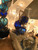 Small Nautical Glass Ball Ornament Cobalt Blue 2"