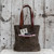Waxed Canvas Large Reader Tote with Vegetable Tanned Leather Straps in Truffle 