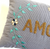 Amour Floral Hand Embroidered Cushion Pillow (stripe)
