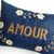 Amour Floral Hand Embroidered Cushion Pillow (navy)