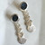 Reticulated Drop Earrings with Black Agate Druzy by Christine Peters of Damariscotta