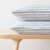 Linen Pillow Cushion Cover in TICKING STRIPE BLUE + WHITE (18" x 18")