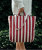 Red Striped Box Tote Bag