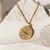 Amos Coin Necklace 24k Gold Plated