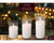 Glass Enclosed LED (battery) Wax Pillar Candle Set (Three 3) Flicker Flame