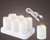 RECHARGABLE LED Tealight (Votive Height) Candle Set (SIX 6) Flicker Flame
