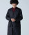 Taion Unisex Military Down Filled V Neck LONG COAT in BLACK  800 Down Fill