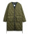 Taion Unisex Military Down Filled V Neck LONG COAT in  DARK OLIVE GREEN 800 Down Fill